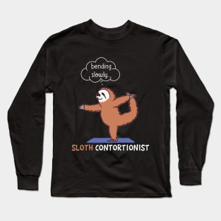 Contortionist Shirt Funny Sloth Bending Yoga Chris Long Sleeve T-Shirt